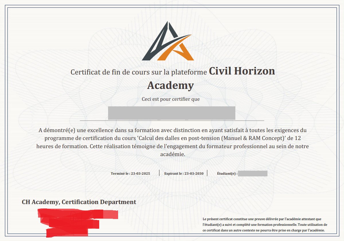 Certificat de réussite d'un apprenant Civil Horizon (1)