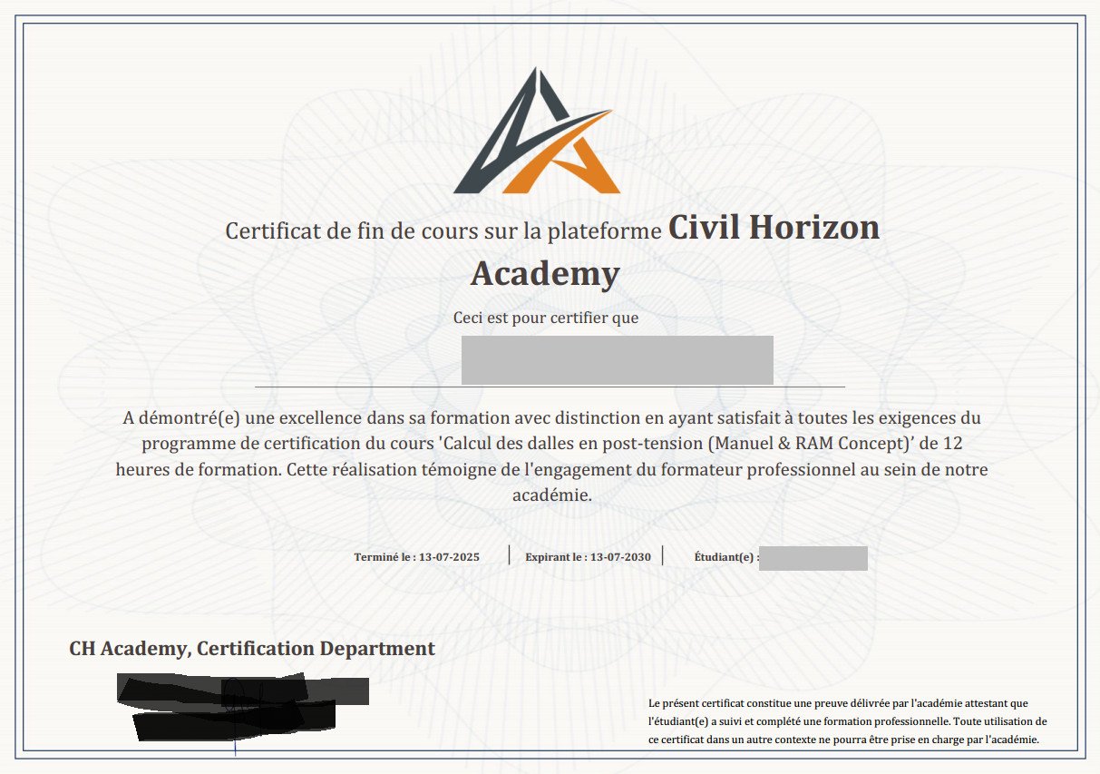 Certificat de réussite d'un apprenant Civil Horizon (2)
